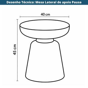 Desenho Tecnico Mesa Lateral de Apoio Pausa